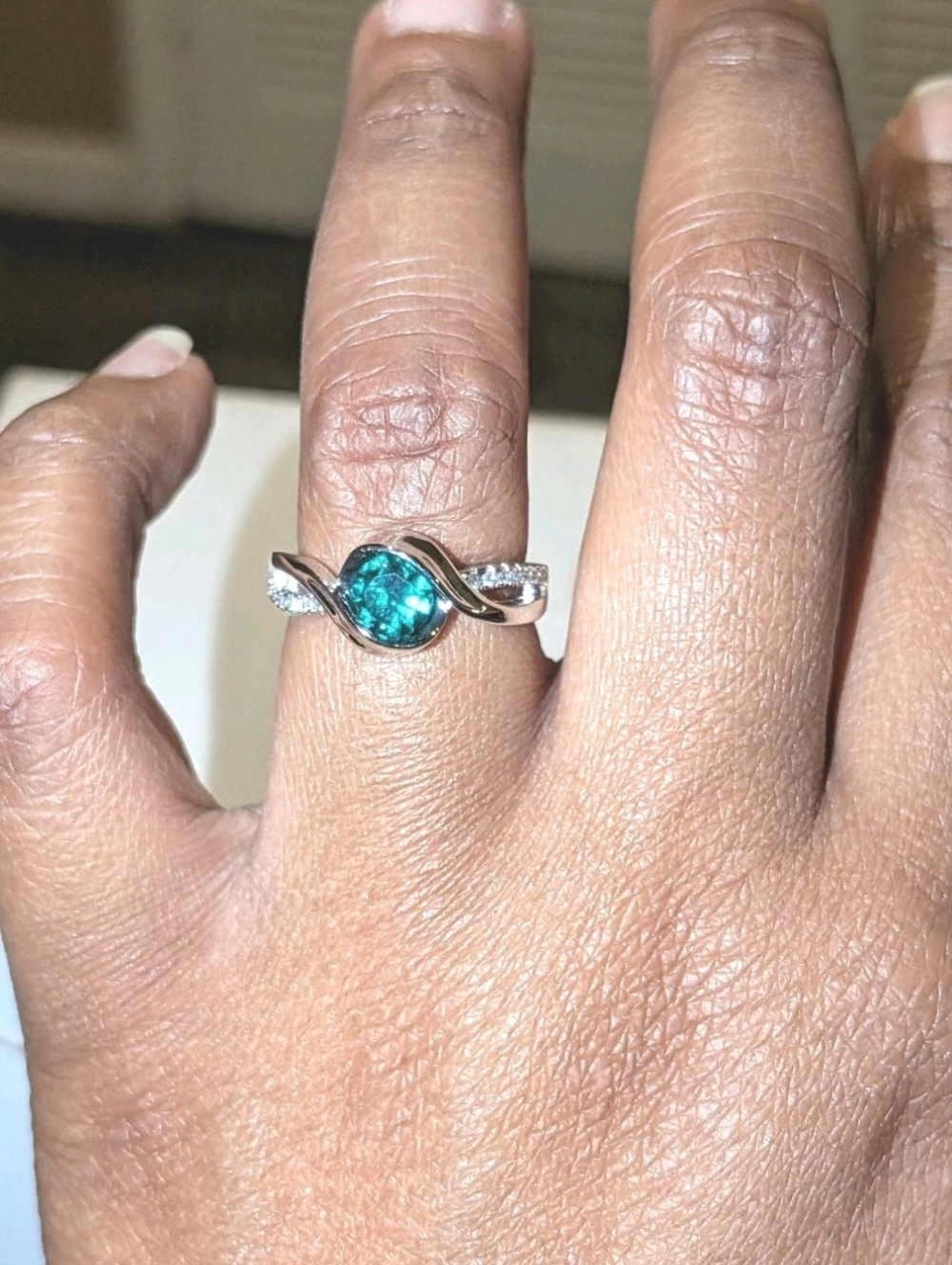 2Ct Round Cut Lab Created Emerald Women's Minimalist Ring 14K White Gold Plated